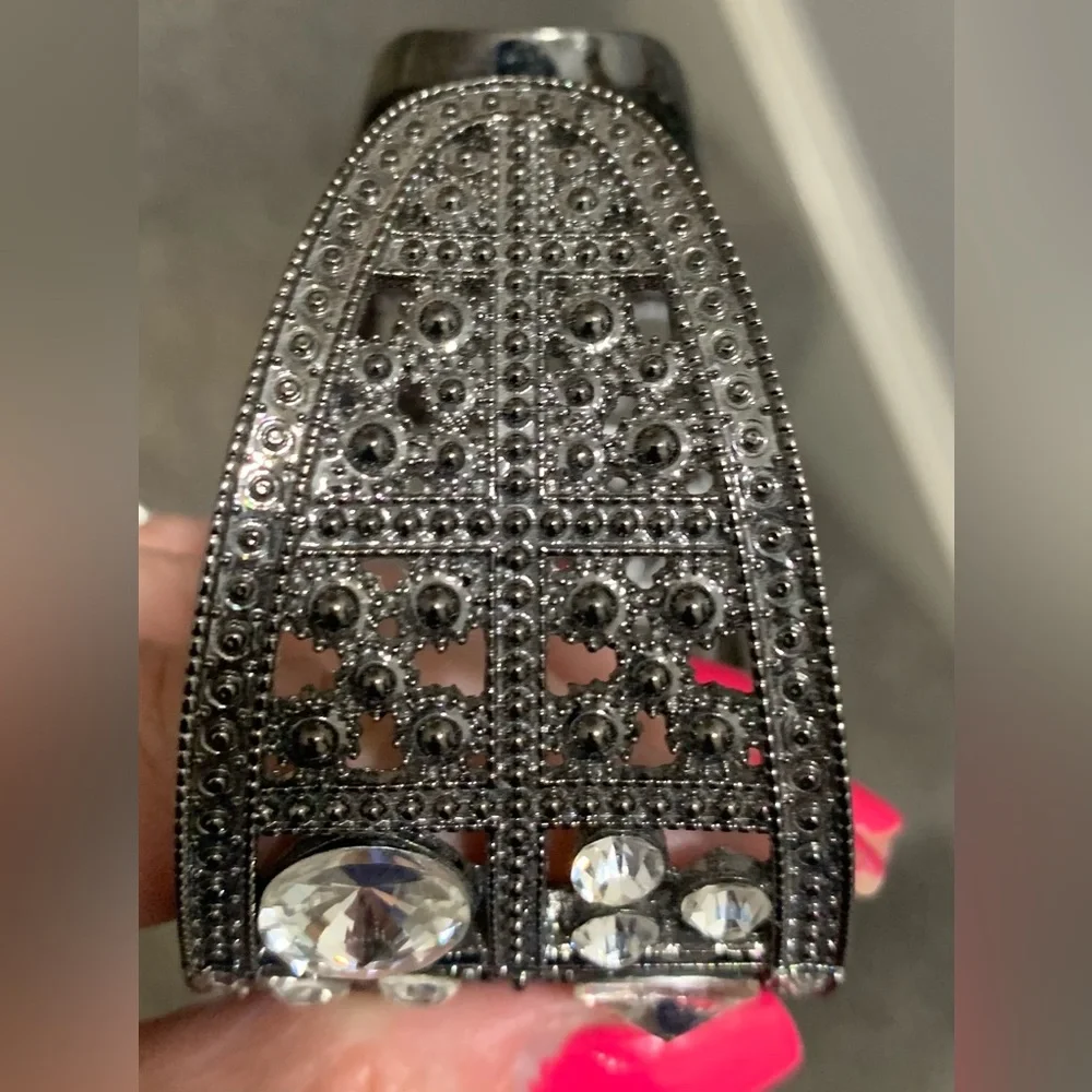 Gemstone Silver Cuff Bracelet